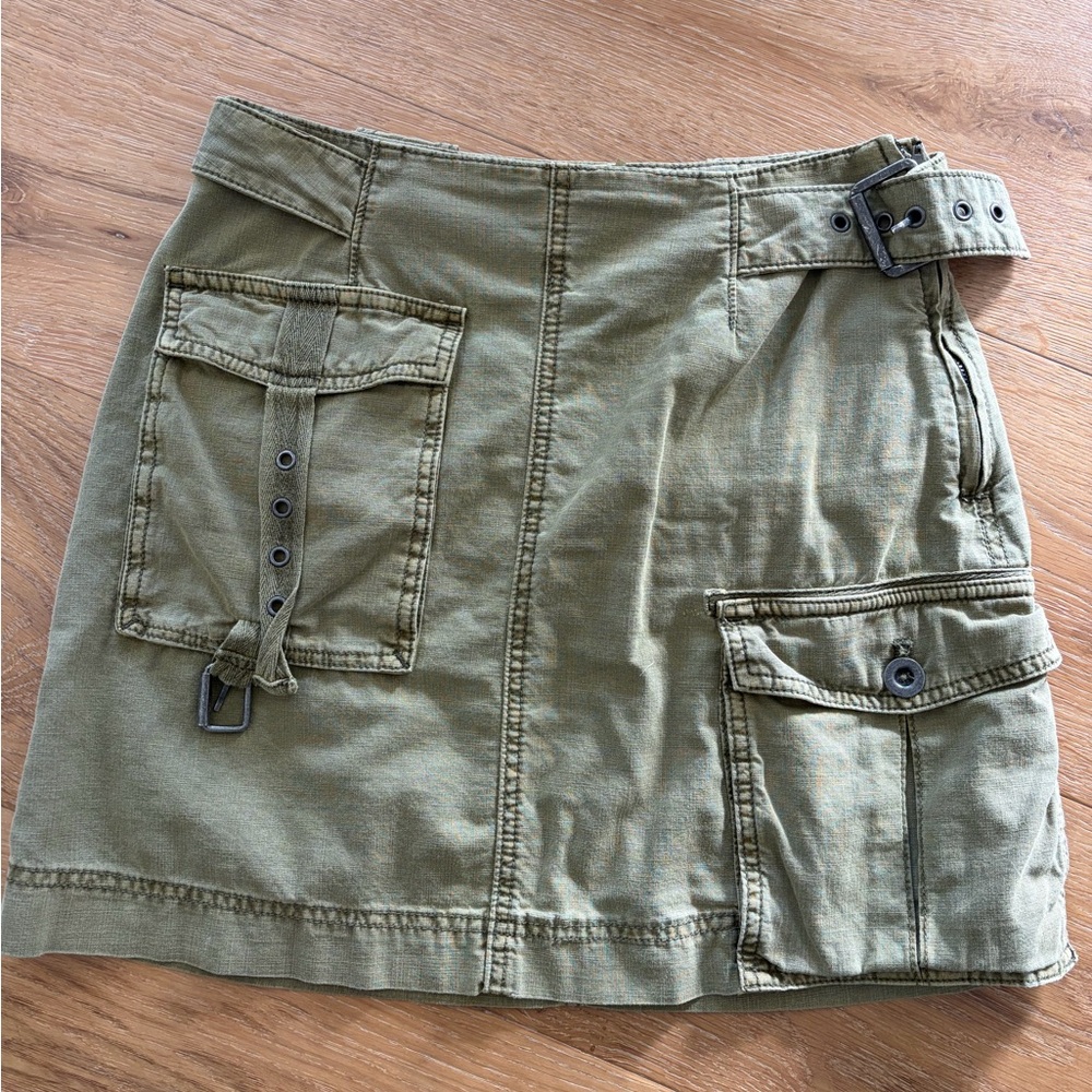 Free People Green Mini Skirt with Pockets